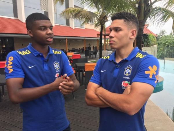 Lincoln e Paulinho: jovens de Flamengo e Vasco são parceiros na seleção sub-17